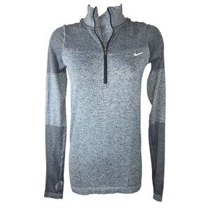 Nike Running Womens Half-Zip Athletic Pullover XS Long Sleeve Gray